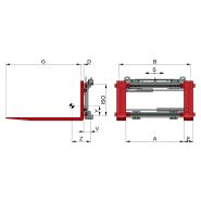 1,5t466bz - écarteurs et ajusteurs de fourche - kaup - capacité : 1600 kg