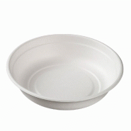 Bol rond pulpe de canne Ø20,5x4,5cm blanc - par 300