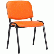 CLP Chaise Visiteur Ken similicuir Orange - orange polyester 181401709 CLP Chaise Visiteur Ken similicuir Orange - orange polyester 181401709