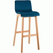 CLP Tabouret de bar Hover velours piètement 4 pieds Natura Bleu - bleu textile 327001 CLP Tabouret de bar Hover velours piètement 4 pieds Natura Bleu - bleu textile 327001