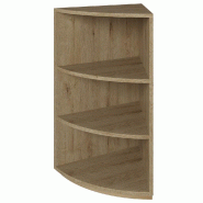 Comptoir angle arrondi 60 degrés  P60xH93,8cm - mélaminé chêne clair  2 tablette