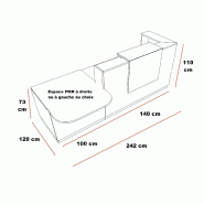 Comptoir Delta Plus, accès PMR - Mobel Linea - 242, Blanc, Gauche, Oui, Chêne veiné_0