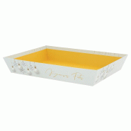 Corbeille carton rectangle Noel Blanc 36x27 - Corbeille carton rectangle Noel Blanc 36x27 -