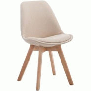 Décoshop26 - Chaise de salle à manger x1 design scandinave en tissu crème et piètement à 4 pieds en bois clair 10_0003274 - 3000251490275 Décoshop26 - Chaise de salle à manger x1 design scandinave en tissu crème et piètement à 4 pieds en bois clair 10_0003274 - 3000251490275