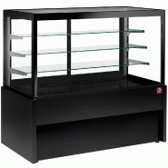 Diamond - Comptoir vitrine panoramique, chauffante, 4 niveaux, sans réserve - NOIR professionnel – CB10HT-B9-P - noir AKS-CB10HT-B9-P_0