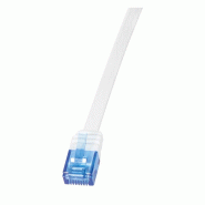 LogiLink Professional Câble patch plat U/UTP, Cat. 6, 15,0 m, blanc, 15 m - blanc 4052792024357