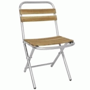 Lot de 4 chaises pliantes en aluminium et bois bolero