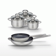 Lot Poêles 28/32 cm et Faitouts 12/14/16 cm Elo Profi Therm Platinum - gris inox 3176239970463