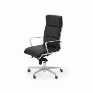 Fauteuil de direction Tecnosoft - structure aluminium poli - mécanisme basculant - revêtement cuir ou éco-cuir Fauteuil de direction Tecnosoft - structure aluminium poli - mécanisme basculant - revêtement cuir ou éco-cuir