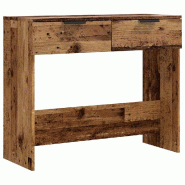 Table console vieux bois 90x36x75 cm bois d'ingénierie Modèle Apex Prestige Plus - 856945