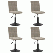 VidaXL Chaises pivotantes à manger lot de 4 gris clair velours Modèle Xandria - 3089289