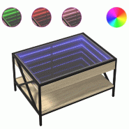 VidaXL Table basse avec LED infini chêne sonoma 70x50x38 cm Modèle Atlas Moderne - 847703