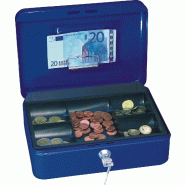WEDO Caissette à monnaie, bleu, 25 x 18 x 9 cm, avec clip à billets - 145303H WEDO Caissette à monnaie, bleu, 25 x 18 x 9 cm, avec clip à billets - 145303H