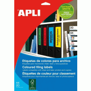 Apli 001375 Lot de 80 Etiquettes Dos de classeur 190 x 61 mm Bleu - 8410782013754