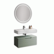 AQA Design Composition de salle de bain en MDF 3 pièces vert sauge L.100 P.45 H.190 MPSO55-L1-SAL - vert Bois manufacturé MPSO55-L1-SAL