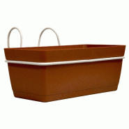 ArtPlast - Lot de 3 jardinières 22x16,5x12,5 cm avec crochets, terracotta - Collection POP-UP - orange plastique polypropylène ZA2155
