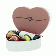 Boites carton forme coeur couvercles roses 28,5x23,5x5x8+26x21,5x7cm - par 12