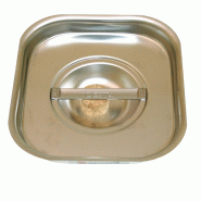 Couvercle standard 1/6 pour bacs Gastronorm en acier inoxydable 18/10 avec poignées intégrées pour usage professionnel | Sammic - inox 9256300