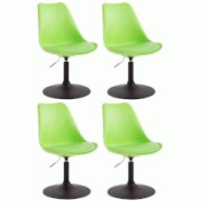 Décoshop26 - Lot de 4 chaises de salle à manger pivotante hauteur réglable en plastique vert et pied trompette en métal noir 10_0001810 - noir 300 Décoshop26 - Lot de 4 chaises de salle à manger pivotante hauteur réglable en plastique vert et pied trompette en métal noir 10_0001810 - noir 300