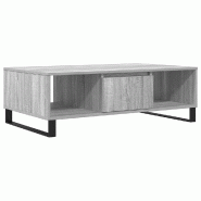 Décoshop26 - Table basse avec 3 compartiments 104 x 60 x 35 cm bois d'ingénierie gris et fer DEC040001 - gris Bois massif 3000264702983