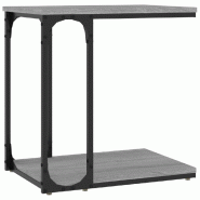 Décoshop26 - Table d'appoint bout de canapé forme de C 50 x 35 x 52 cm bois d'ingénierie gris et acier DEC032532 - gris acier 3000259024939