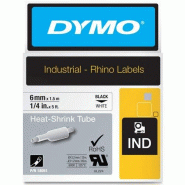 DYMO gaine thermorétractable RHINO 18051 Impression noire sur blanc 6 mm x 1,5 m - bleu papier 71701180513