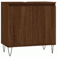 Helloshop26 - Armoire de bain moderne rangement grand espace 58 x 33 x 60 cm en bois d'ingénierie chêne marron 02_0049027 - marron Bois massif 30002