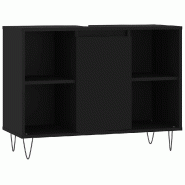 Helloshop26 - Armoire de salle de bain moderne avec espace de rangement 80 x 33 x 60 cm en bois d'ingénierie noir 02_0049057 - noir Bois massif 30002