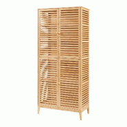 Helloshop26 - Armoire étagère meuble de rangement de salle de bain bambou 180 x 80 x 40 cm naturel 03_0008885 - 3000224395200