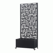 Helloshop26 - Jardinière bac à plante fleur brise-vue acier galvanisé 190 x 82 x 38 cm noir 03_0009499 - 3000224728428