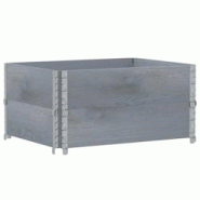 Helloshop26 - Jardinière bac lit surélevé plantes fleurs terrasse jardin 80 x 60 cm bois massif de pin gris 02_0037880 - 3000217791729