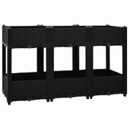 Helloshop26 - Jardinière lit surélevé plantes fleurs jardin 120 x 40 x 71 cm polypropylène noir 02_0000910 - 3000072451530 Helloshop26 - Jardinière lit surélevé plantes fleurs jardin 120 x 40 x 71 cm polypropylène noir 02_0000910 - 3000072451530
