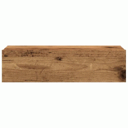 Helloshop26 - Lot de 2 meubles TV avec éclairage LED pratique rangement mural 60 x 35 x 15 cm en bois d'ingénierie vieux bois 02_0050855 - Bois mass