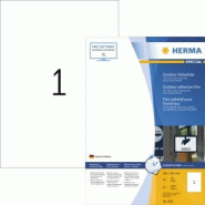 HERMA 50 étiquettes blanches Special, en film polyéthylène mat, format 210 x 297 mm (50 feuilles A4 / cdt) - 9501