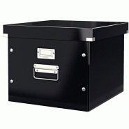 LEITZ Lot de 6 Boîte de rangement Click & Store Wow, format dossiers suspendus, coloris noir - noir 60460095