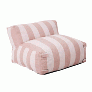 Oviala Business Fauteuil de jardin rayé pour canapé modulable rose poudré - rose polyester 114269