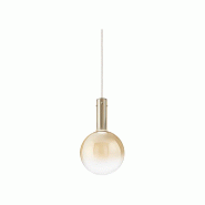 Suspension LED 7 W en verre borosilicate ambré, structure chromée, lumière chaude 3000 K, dimensions 25 x 43 cm - Perenz - transparent 8312 AM LC