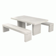 Table Pique Nique + Assises séparées en Béton Gatt