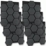 TecTake GmbH tectake, panneaux acoustiques, SONIC SHIELD, MDF haute qualité, absorption acoustique, 76x62x1,8 cm, chêne noir - noir Bois manufactur�