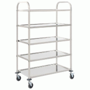 VidaXL Chariot de cuisine à 5 niveaux 107x55x147 cm Acier inoxydable - 50917