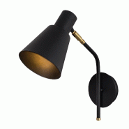 WellHome - Applique murale Baikal noire 14x36x40cm - noir métal WH2748