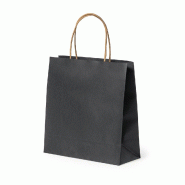 50x Sac en papier finition noire 22 x 23 x 9 cm - 5601316777089