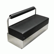 Banquette 2 Places Inox Rembourrée, Restaurant Café Lounge, Salle d’Attente, Noire 120×55×72 cm【BXG-9201】 - 0738191249075