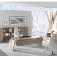 Bureau de direction droit Larus finition bois - Dellarovere - 210, Noyer