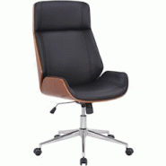 CLP Fauteuil de bureau Varel en similicuir avec coque de siège en bois Noyer / Noir - marron polyester 314569 CLP Fauteuil de bureau Varel en similicuir avec coque de siège en bois Noyer / Noir - marron polyester 314569