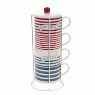 Coffret 4 tasses marinière - Blanc Rond Porcelaine Amadeus 0.01x8.00 cm - blanc porcelaine 3520071923000 Coffret 4 tasses marinière - Blanc Rond Porcelaine Amadeus 0.01x8.00 cm - blanc porcelaine 3520071923000