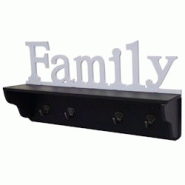 Décoshop26 - Porte-manteau mural Famille étagère avec 4 crochets 30x60x13cm en bois noir / blanc 04_0001016 - blanc 3000572932690 Décoshop26 - Porte-manteau mural Famille étagère avec 4 crochets 30x60x13cm en bois noir / blanc 04_0001016 - blanc 3000572932690