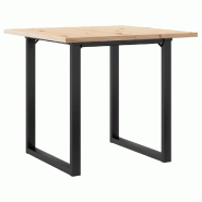Décoshop26 - Table de salle à manger design industriel 90 x 90 x 75,5cm bois de pin massif et acier DEC036799 - acier 3000261407393