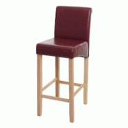Décoshop26 - Tabouret de bar chaise comptoir x1 assise en PVC rouge-marron pieds en bois clairs 04_0008583 - marron 3000262635337 Décoshop26 - Tabouret de bar chaise comptoir x1 assise en PVC rouge-marron pieds en bois clairs 04_0008583 - marron 3000262635337