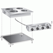 Gastro-Inox Gastro Inox Table de cuisson encastrable avec 4 plaques en inox AISI304 600x600x75mm - 7445908495481